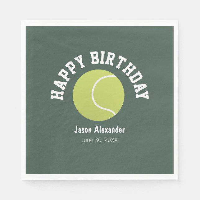 Tennis-Thema Geburtstagsparty Napkins Tischtennis Serviette (Vorderseite)