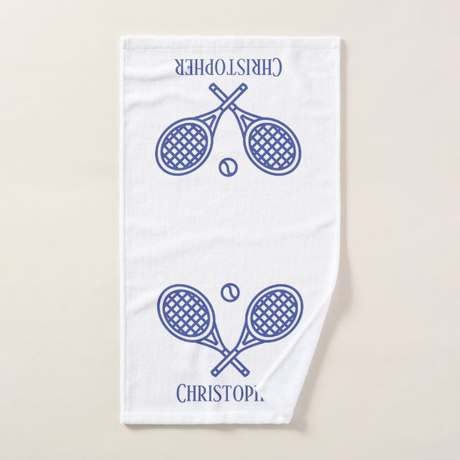 Tennis Thema Mit Monogramm Name Handtuch (Handtuch)