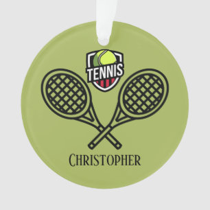 Tennis Thema Mit Monogramm Name Ornament