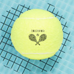 Tennis Thema Mit Monogramm Name Tennisbälle<br><div class="desc">Single-Tennisspieler und Doppel-Mannschaften werden Liebe dieses Tennis-Thema entworfen. Modernes Logo-Design mit zwei Schlägern und einem Ball. Fügen Sie Ihren Namen hinzu,  um ein angepasstes Design zu erstellen.</div>