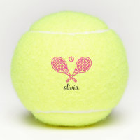 Tennis Theme Girly Pink Mit Monogramm Name