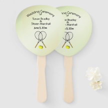 Tennis Theme Wedding Green Hand Fan