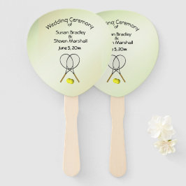 Tennis Theme Wedding Green Hand Fan Fächer