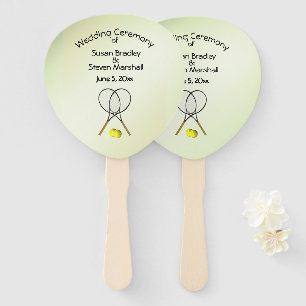 Tennis Theme Wedding Green Hand Fan Fächer
