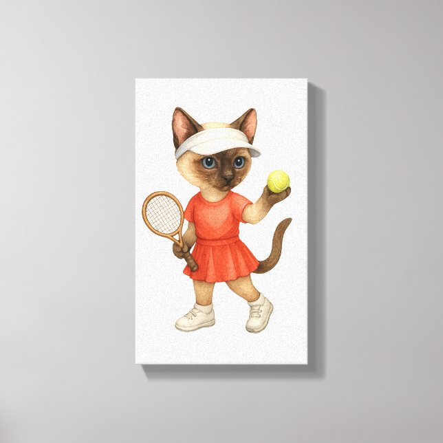 Tennis Themed for Cat Lovers  Leinwanddruck (Vorderseite)
