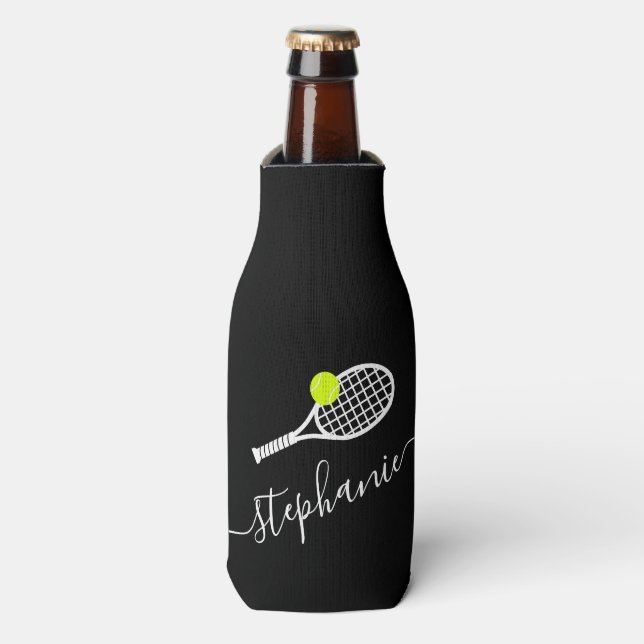 Tennis Themed Individuelle Name Personalisiert Can Flaschenkühler (Flaschenvorderseite)