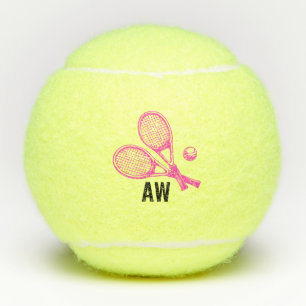 Tennis Themenpark Pink Girly Mit Monogramm Name Te Tennisbälle
