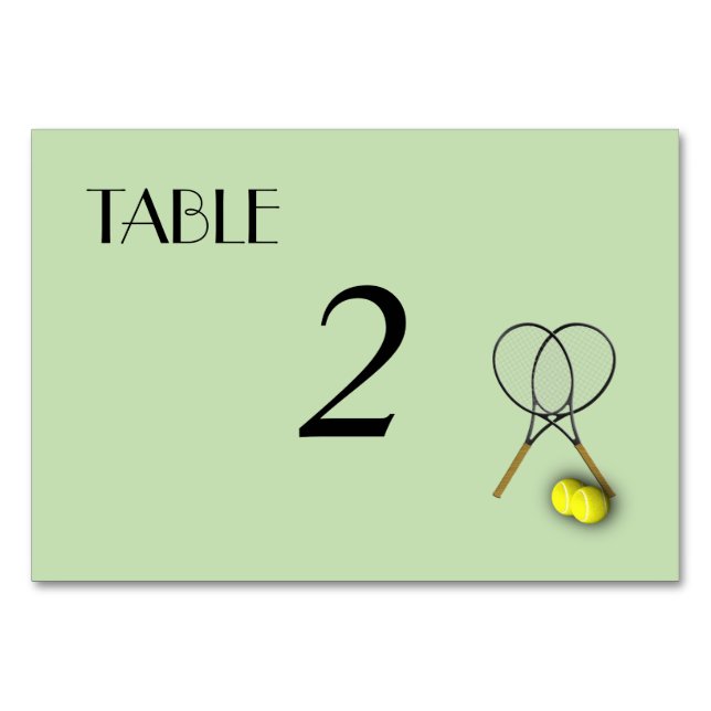 Tennis Themenplätze Tischnummer (Vorderseite)