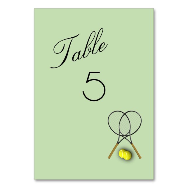 Tennis Themenplätze Tischnummer (Vorderseite)