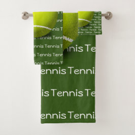 Tennis Tiled Text Design Handtuch Set