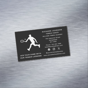 Tennis-Trainer für Social Media Sportler Magnetische Visitenkarte