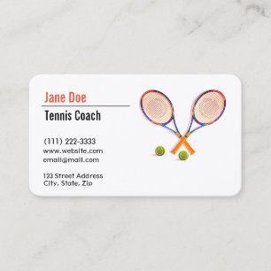 Tennis Trainer Geschäftskarte Visitenkarte