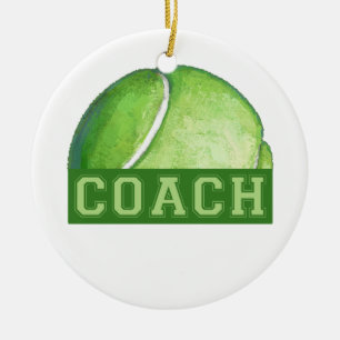 Tennis-Trainer Keramik Ornament