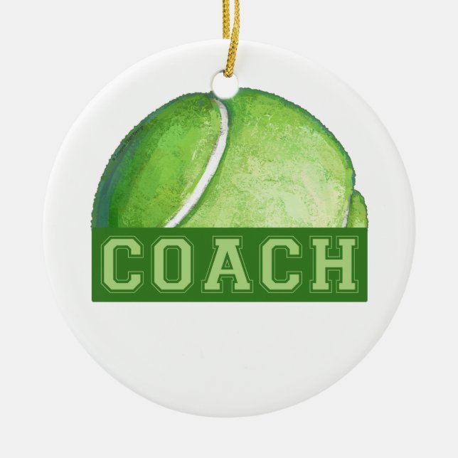 Tennis-Trainer Keramik Ornament (Vorne)
