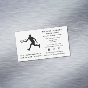 Tennis Trainer Männlicher Ausbilder Sport Sozial M Magnetische Visitenkarte