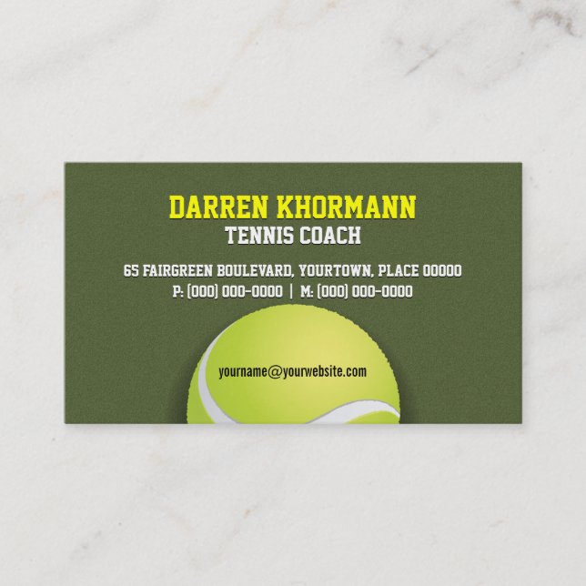 Tennis-Trainer Visitenkarte (Vorderseite)
