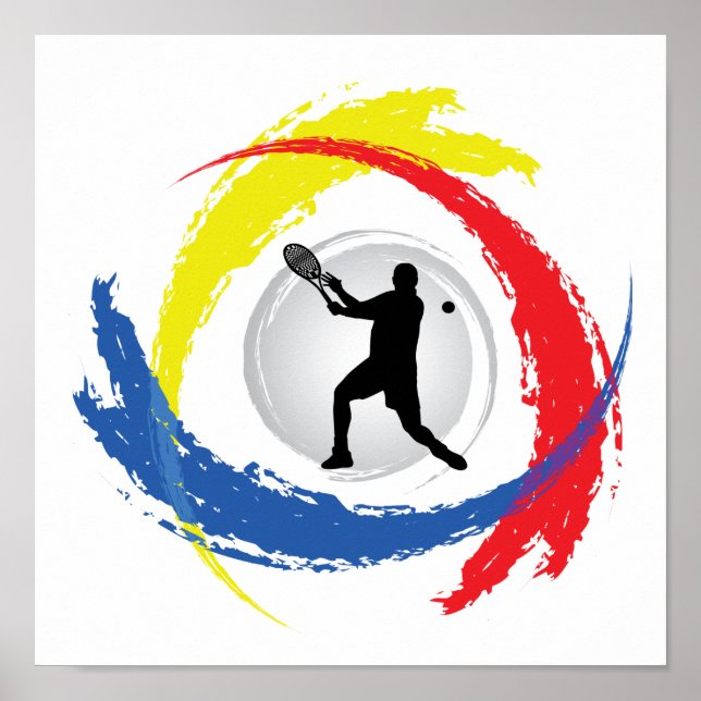 Tennis Tricolor Emblem (männlich) Poster (Vorne)