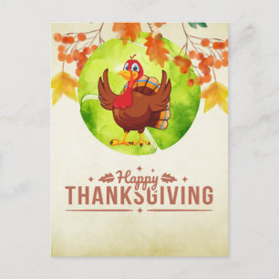 Tennis Turkey Erntedank lustiger Cartoon Feiertagspostkarte