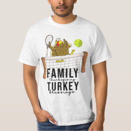 Tennis Turkey Erntedank lustiger Cartoon niedlich T-Shirt