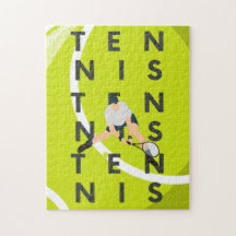 Tennis Typografie Text & Player Silhouette Kinder 
