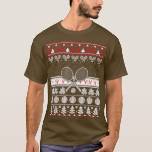 Tennis Ugly Christmas Sweater Xmas Geschenk T-Shirt