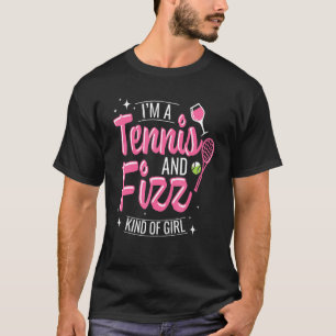 Tennis und Fizz Champagne Glass Racket Tennis Ball T-Shirt
