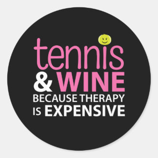 Tennis und Wein, denn Rapie ist teuer Wein Luv Runder Aufkleber