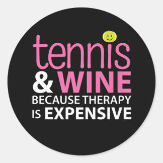 Tennis und Wein, denn Rapie ist teuer Wein Luv Runder Aufkleber