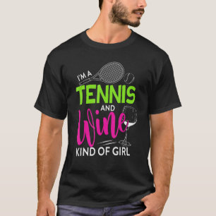 Tennis- und Weinliebhaber T-Shirt