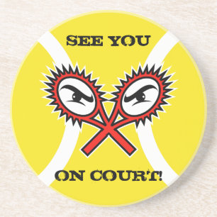 Tennis-Untersetzer mit lustigem Slogan-Sprichwort- Untersetzer