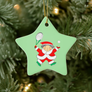 Tennis-Urlaubsgeschenk Keramik Ornament