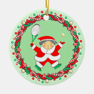 Tennis-Urlaubsgeschenk Keramik-Ornament Keramik Ornament