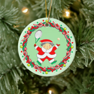 Tennis-Urlaubsgeschenk Keramik-Ornament Keramik Ornament