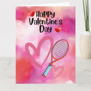 TENNIS Valentinstag für Spieler mit Liebe Karte