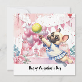 Tennis Valentinstag mit Herz-Liebe Feiertagskarte