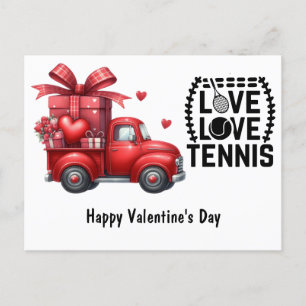 Tennis Valentinstag mit Herz-Liebe Feiertagspostkarte