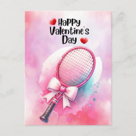 TENNIS Valentinstag zum Spieler mit Liebe Feiertagspostkarte