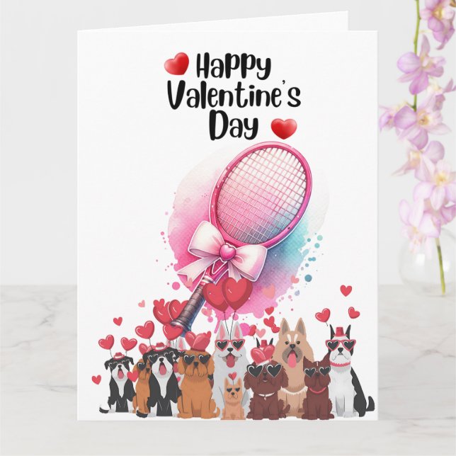 TENNIS Valentinstag zum Spieler mit Liebe Karte (Orchidee)