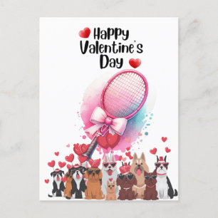 TENNIS Valentinstag zum Spieler mit Liebe Postkarte