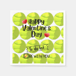 TENNIS Valentinstag zum Spieler mit Liebe Serviette