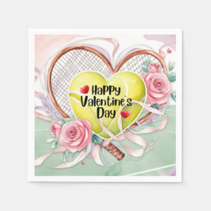 TENNIS Valentinstag zum Spieler mit Liebe Serviette