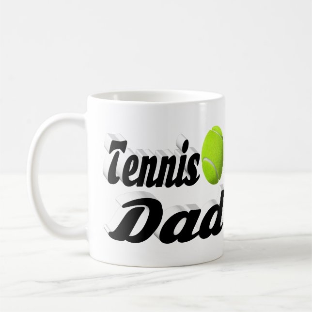Tennis Vater Halbtext Kaffee Tasse (Links)