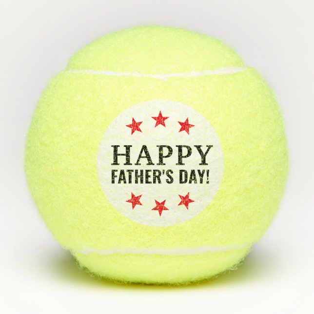 Tennis Vater Happy Vatertag Tennisbälle (Vorderseite)