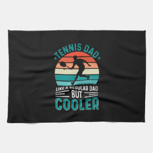 Tennis-Vater Retro-Sonnenuntergang Geschirrtuch