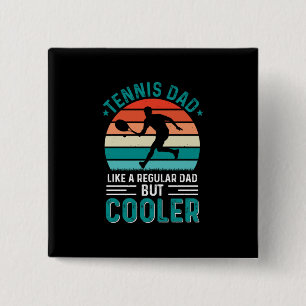 Tennis Vater Retro Sunset Button