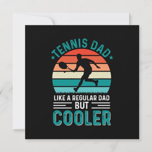 Tennis Vater Retro Sunset Einladung (Vorderseite)