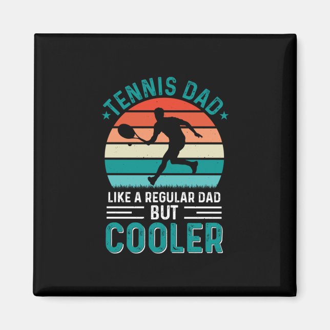 Tennis Vater Retro Sunset Magnet (Vorne)