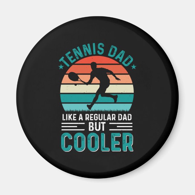Tennis Vater Retro Sunset Magnet (Vorne)