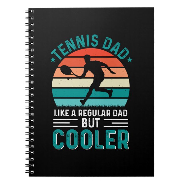 Tennis Vater Retro Sunset Notizblock (Vorderseite)