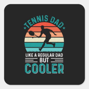 Tennis Vater Retro Sunset Quadratischer Aufkleber